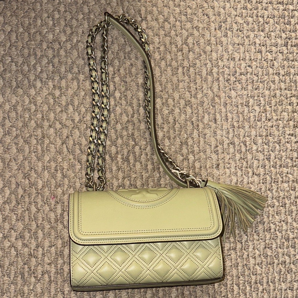 Tory Burch Olive Quilted Crossbody Bag